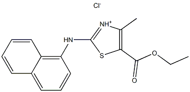 5-(ethoxycarbonyl)-4-methyl-2-(1-naphthylamino)-1,3-thiazol-3-ium chloride Struktur