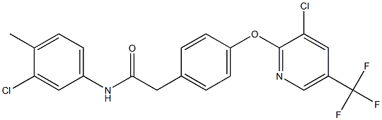 N-(3-chloro-4-methylphenyl)-2-(4-{[3-chloro-5-(trifluoromethyl)-2-pyridinyl]oxy}phenyl)acetamide Struktur