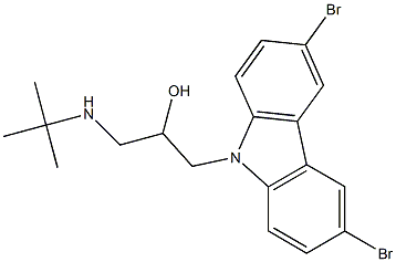 1-(tert-butylamino)-3-(3,6-dibromo-9H-carbazol-9-yl)propan-2-ol Struktur