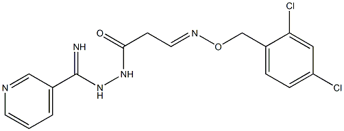 3-{[(2,4-dichlorobenzyl)oxy]imino}-N'-[imino(3-pyridinyl)methyl]propanohydrazide Struktur