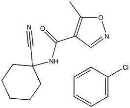 N4-(1-cyanocyclohexyl)-3-(2-chlorophenyl)-5-methyl-4-isoxazolecarboxamide Struktur