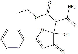 ethyl 3-amino-2-(2-hydroxy-3-oxo-5-phenyl-2,3-dihydrofuran-2-yl)-3-oxopropanoate Struktur