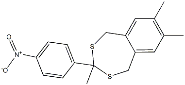 3,7,8-trimethyl-3-(4-nitrophenyl)-1,5-dihydro-2,4-benzodithiepine Struktur