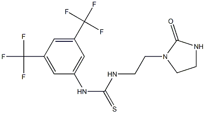 N-[3,5-di(trifluoromethyl)phenyl]-N'-[2-(2-oxo-1-imidazolidinyl)ethyl]thiourea Struktur