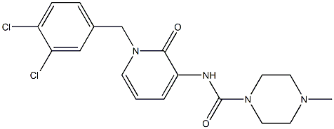 N-[1-(3,4-dichlorobenzyl)-2-oxo-1,2-dihydro-3-pyridinyl]-4-methyltetrahydro-1(2H)-pyrazinecarboxamide Struktur