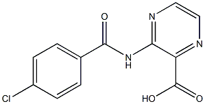 3-[(4-chlorobenzoyl)amino]-2-pyrazinecarboxylic acid Struktur