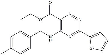 ethyl 5-[(4-methylbenzyl)amino]-3-(2-thienyl)-1,2,4-triazine-6-carboxylate Struktur