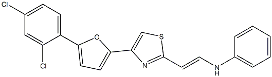 N-((E)-2-{4-[5-(2,4-dichlorophenyl)-2-furyl]-1,3-thiazol-2-yl}ethenyl)aniline Struktur