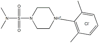 1-[(dimethylamino)sulfonyl]-4-(2,6-dimethylphenyl)hexahydropyrazin-4-ium chloride Struktur