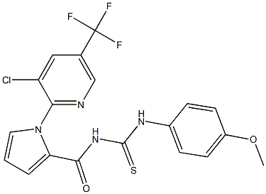 N-({1-[3-chloro-5-(trifluoromethyl)-2-pyridinyl]-1H-pyrrol-2-yl}carbonyl)-N'-(4-methoxyphenyl)thiourea Struktur