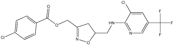 [5-({[3-chloro-5-(trifluoromethyl)-2-pyridinyl]amino}methyl)-4,5-dihydro-3-isoxazolyl]methyl 4-chlorobenzenecarboxylate Struktur