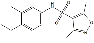 N-(4-isopropyl-3-methylphenyl)-3,5-dimethyl-4-isoxazolesulfonamide Struktur