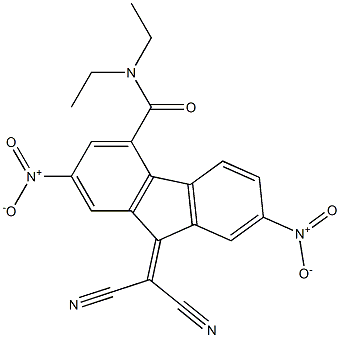 N4,N4-diethyl-9-(dicyanomethylidene)-2,7-dinitro-9H-fluorene-4-carboxamide Struktur