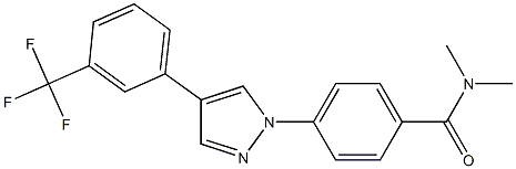 N,N-dimethyl-4-{4-[3-(trifluoromethyl)phenyl]-1H-pyrazol-1-yl}benzenecarboxamide Struktur