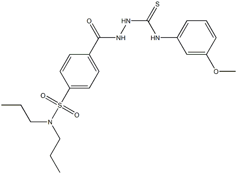 N1-(3-methoxyphenyl)-2-{4-[(dipropylamino)sulfonyl]benzoyl}hydrazine-1-carbothioamide Struktur