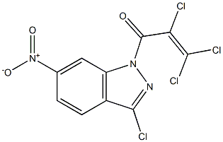 2,3,3-trichloro-1-(3-chloro-6-nitro-1H-indazol-1-yl)prop-2-en-1-one Struktur