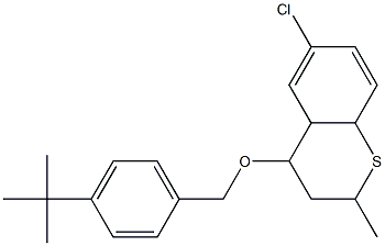 4-{[4-(tert-butyl)benzyl]oxy}-6-chloro-2-methyl-3,4,4a,8a-tetrahydro-2H-thiochromene Struktur