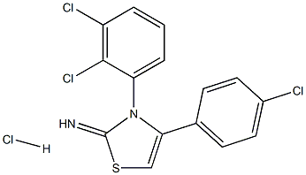 4-(4-chlorophenyl)-3-(2,3-dichlorophenyl)-2,3-dihydro-1,3-thiazol-2-imine hydrochloride Struktur