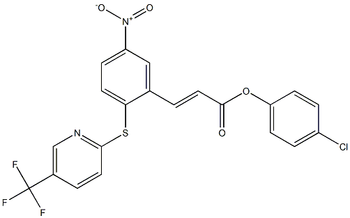 4-chlorophenyl 3-(5-nitro-2-{[5-(trifluoromethyl)-2-pyridyl]thio}phenyl)acrylate Struktur