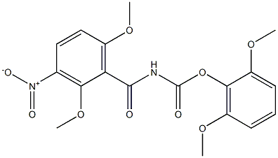 2,6-dimethoxyphenyl N-(2,6-dimethoxy-3-nitrobenzoyl)carbamate Struktur