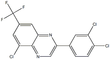 5-chloro-2-(3,4-dichlorophenyl)-7-(trifluoromethyl)quinoxaline Struktur