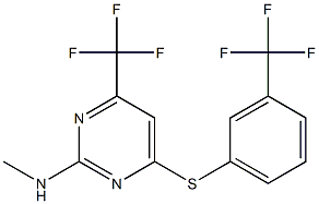 N-methyl-4-(trifluoromethyl)-6-{[3-(trifluoromethyl)phenyl]sulfanyl}-2-pyrimidinamine Struktur