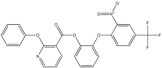 2-[2-nitro-4-(trifluoromethyl)phenoxy]phenyl 2-phenoxynicotinate Struktur