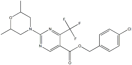 4-chlorobenzyl 2-(2,6-dimethylmorpholino)-4-(trifluoromethyl)pyrimidine-5-carboxylate Struktur