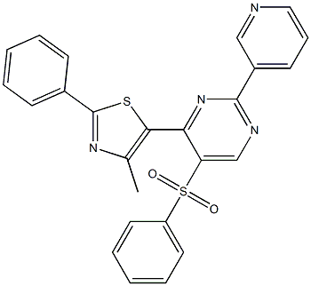 4-(4-methyl-2-phenyl-1,3-thiazol-5-yl)-5-(phenylsulfonyl)-2-(3-pyridinyl)pyrimidine Struktur