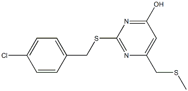 2-[(4-chlorobenzyl)sulfanyl]-6-[(methylsulfanyl)methyl]-4-pyrimidinol Struktur