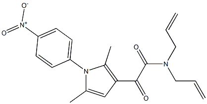 N,N-diallyl-2-[2,5-dimethyl-1-(4-nitrophenyl)-1H-pyrrol-3-yl]-2-oxoacetamide Struktur