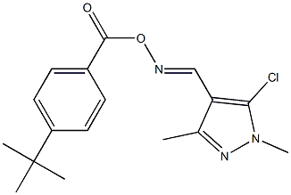 4-[({[4-(tert-butyl)benzoyl]oxy}imino)methyl]-5-chloro-1,3-dimethyl-1H-pyrazole Struktur