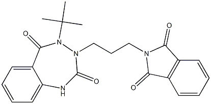 4-(tert-butyl)-3-[3-(1,3-dioxo-1,3-dihydro-2H-isoindol-2-yl)propyl]-3,4-dihydro-1H-1,3,4-benzotriazepine-2,5-dione Struktur