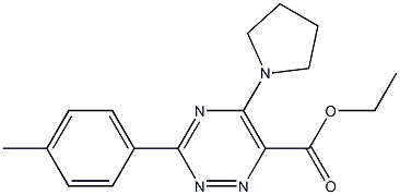 ethyl 3-(4-methylphenyl)-5-(1-pyrrolidinyl)-1,2,4-triazine-6-carboxylate Struktur