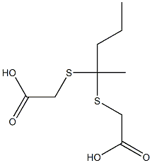 2-({1-[(carboxymethyl)thio]-1-methylbutyl}thio)acetic acid Struktur