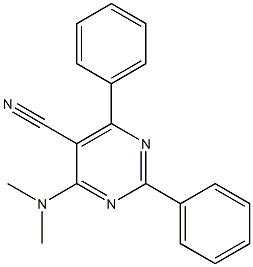 4-(dimethylamino)-2,6-diphenylpyrimidine-5-carbonitrile Struktur