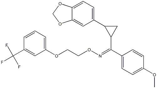 [2-(1,3-benzodioxol-5-yl)cyclopropyl](4-methoxyphenyl)methanone O-{2-[3-(trifluoromethyl)phenoxy]ethyl}oxime Struktur