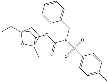 4-isopropyl-1-methyl-7-oxabicyclo[2.2.1]hept-2-yl N-benzyl-N-[(4-methylphenyl)sulfonyl]carbamate Struktur