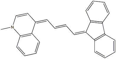 4-[4-(9H-fluoren-9-yliden)but-2-enylidene]-1-methyl-1,4-dihydroquinoline Struktur