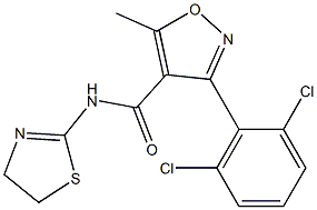 N4-(4,5-dihydro-1,3-thiazol-2-yl)-3-(2,6-dichlorophenyl)-5-methylisoxazole- 4-carboxamide Struktur