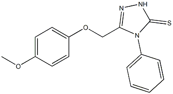 5-[(4-methoxyphenoxy)methyl]-4-phenyl-2,4-dihydro-3H-1,2,4-triazole-3-thione Struktur