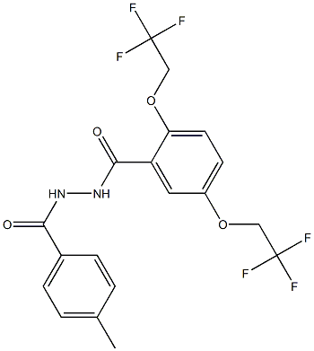 N'-(4-methylbenzoyl)-2,5-bis(2,2,2-trifluoroethoxy)benzenecarbohydrazide Struktur