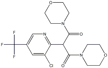 2-[3-chloro-5-(trifluoromethyl)-2-pyridinyl]-1,3-dimorpholino-1,3-propanedione Struktur