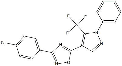 3-(4-chlorophenyl)-5-[1-phenyl-5-(trifluoromethyl)-1H-pyrazol-4-yl]-1,2,4-oxadiazole Struktur