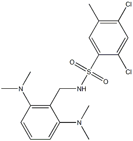 N1-[2,6-di(dimethylamino)benzyl]-2,4-dichloro-5-methylbenzene-1-sulfonamide Struktur