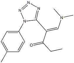 1-(dimethylamino)-2-[1-(4-methylphenyl)-1H-1,2,3,4-tetraazol-5-yl]pent-1-en -3-one Struktur