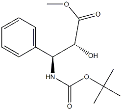 methyl (2R,3S)-3-[(tert-butoxycarbonyl)amino]-2-hydroxy-3-phenylpropanoate Struktur