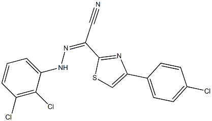 2-[4-(4-chlorophenyl)-1,3-thiazol-2-yl]-2-[2-(2,3-dichlorophenyl)hydrazono]acetonitrile Struktur