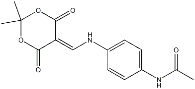 N-(4-{[(2,2-dimethyl-4,6-dioxo-1,3-dioxan-5-yliden)methyl]amino}phenyl)acetamide Struktur