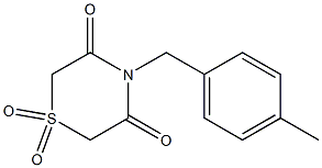 4-(4-methylbenzyl)-1lambda~6~,4-thiazinane-1,1,3,5-tetraone Struktur